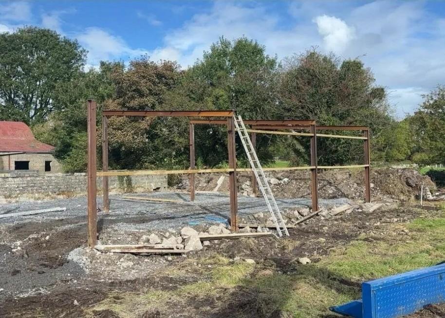 Shed In Construction with rebar